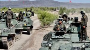 Agrupamiento de tanques en el Centro Nacional de Adiestramiento del Ejército Mexicano